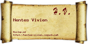 Hentes Vivien névjegykártya